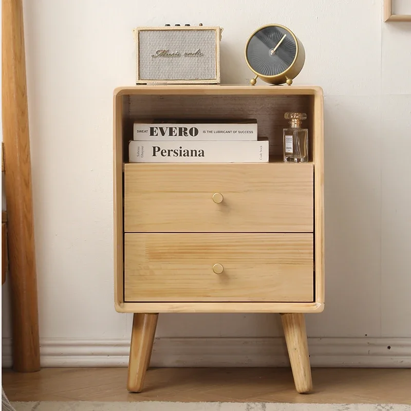 Mesita De noche De lujo, diseño Industrial nórdico, organizador De cajones minimalista, mesa De oficina De Chevet, muebles De madera maciza