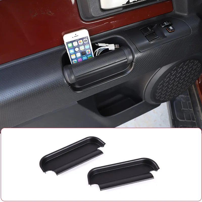 Für Toyota FJ Cruiser 2007-2021 ABS Schwarzer Auto-Türgriff Armlehnen-Aufbewahrungsbox Behälter Organizer Auto-Zubehör