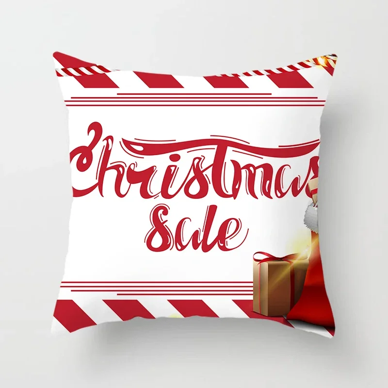 Christmas cartoon patterns throw pillow cover with short plush print for living room sofa decoration cushion cover pillow covers