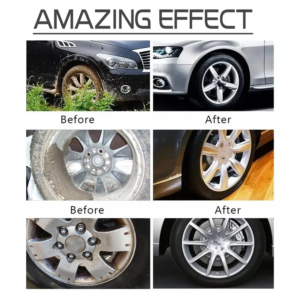 120ml Car Iron Remover Wheel Cleaner Wheel Hub Rust Removal Metal Disc Iron Powder Cleaner Chemical Reaction Car Detailing