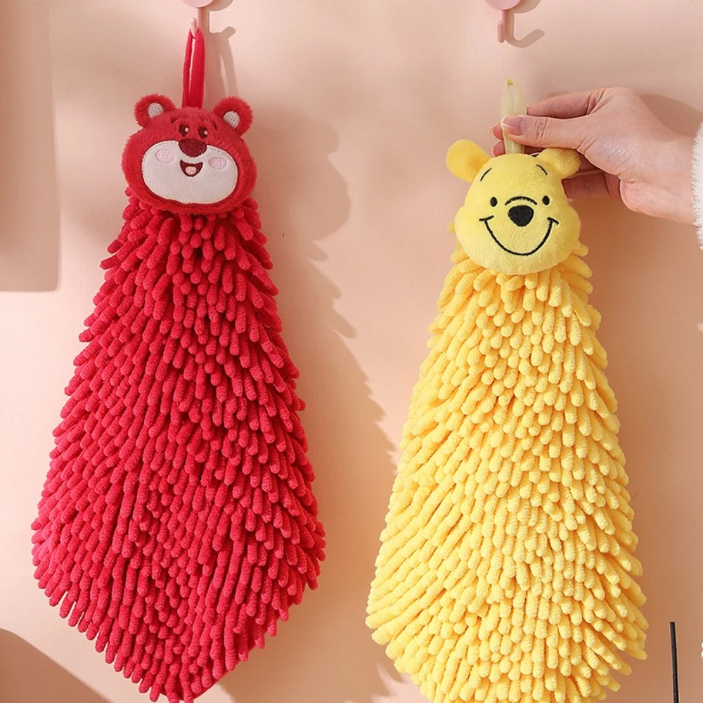 

Hot selling Chenille hand towels kitchen thickened absorbent quick-drying towels bathroom cartoon hand wipes can be hung