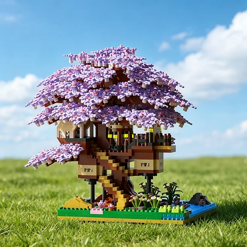 

Tree House Building Blocks DIY Assembly Games Mini Bricks Moc Plastic Model Creative Birthday Gift Home Decoration 2000+ pieces