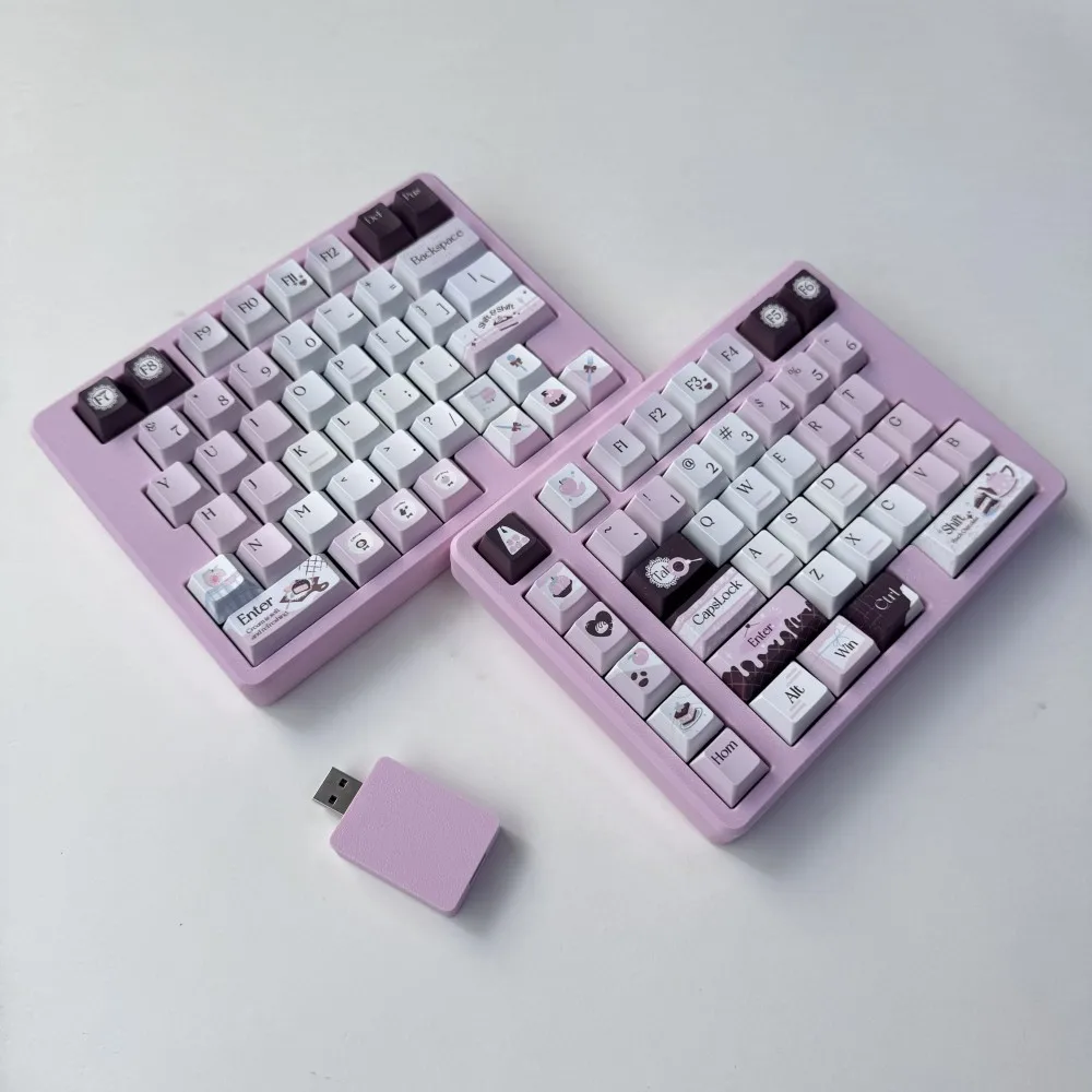 Jin75 Split Keyboard Kit Wireless Single-mode 2.4G Dongle Keyboard Custom Hot Swap VIAL Pink Keyboard Accessories Game Teclado