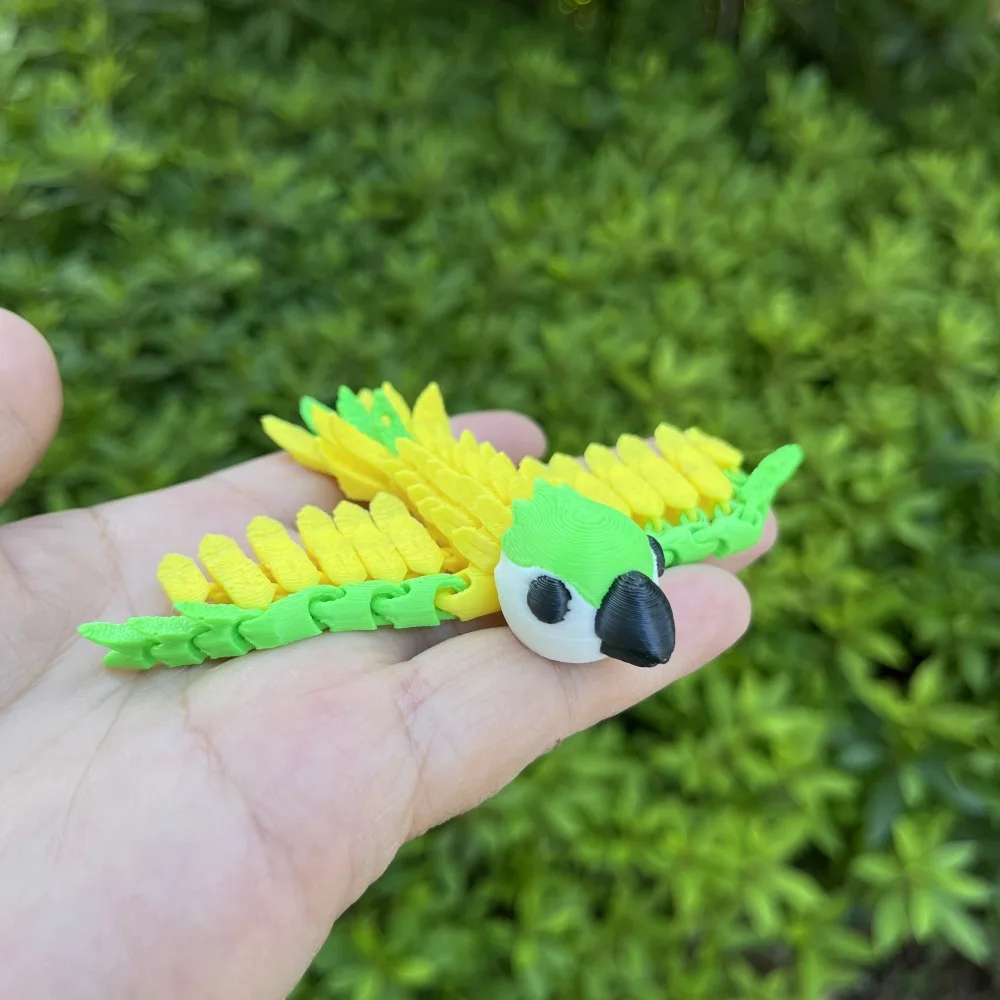 

3D Printed Parrot Full Body Joints Movable Ornaments Colourful Parrot Living Room Bedroom Entrance Crafts Desktop Decor