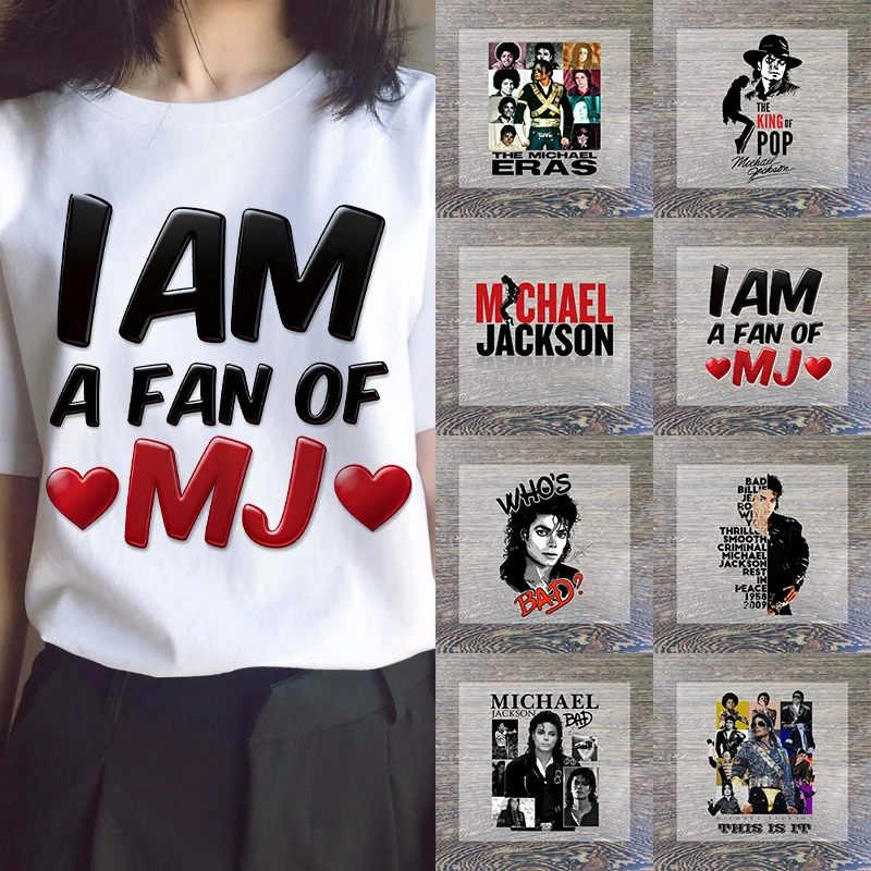 Patches Termocolantes de Desenho Animado do Michael Jackson para Roupas, DIY para Adultos, Adesivos Personalizados para Camisetas, Presentes de Aniversário