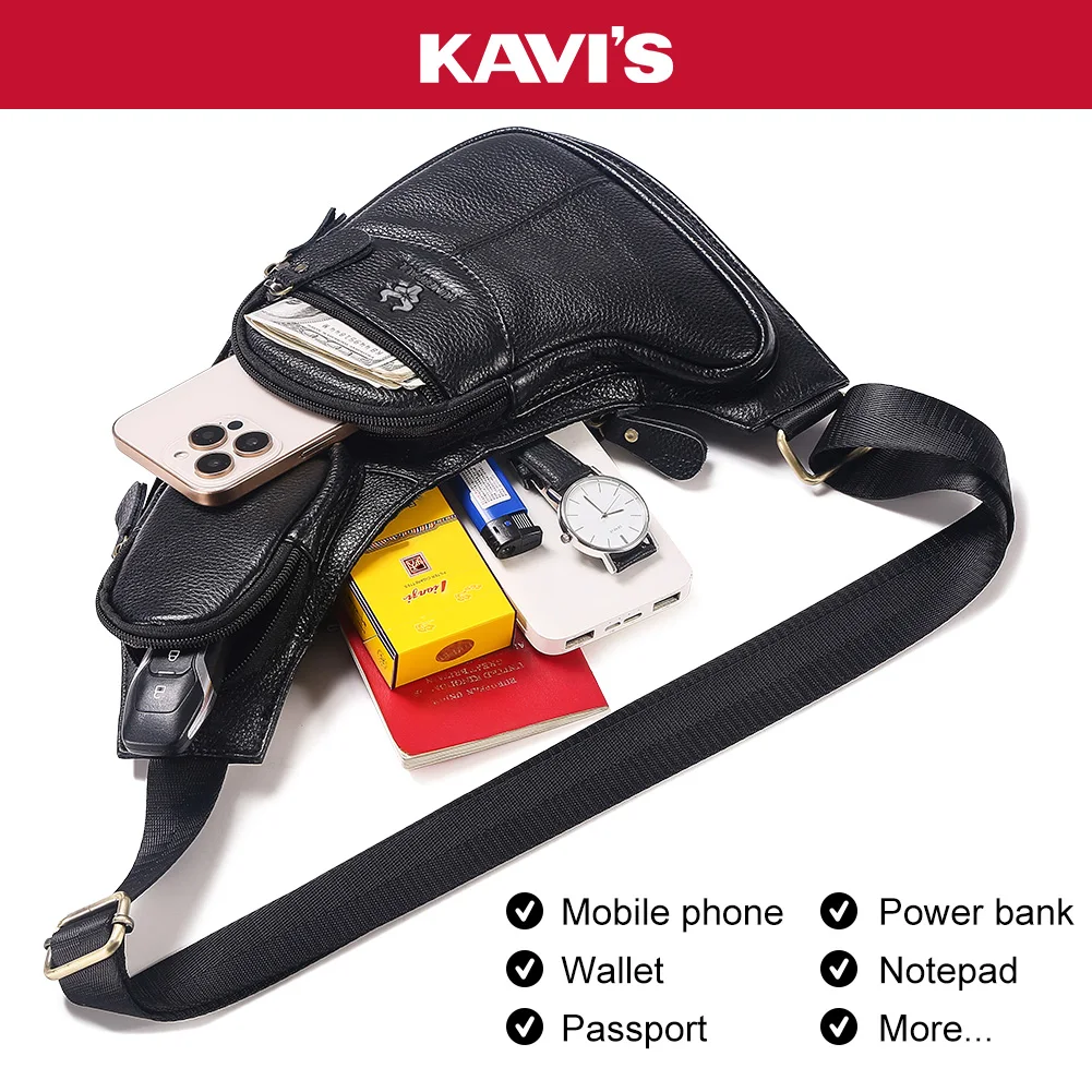 

Men's Vintage Leather Sling Bag, Anti-Theft Chest Crossbody Bag with Multi-Compartments for Phone Cards Travel Outdoor Daily Use