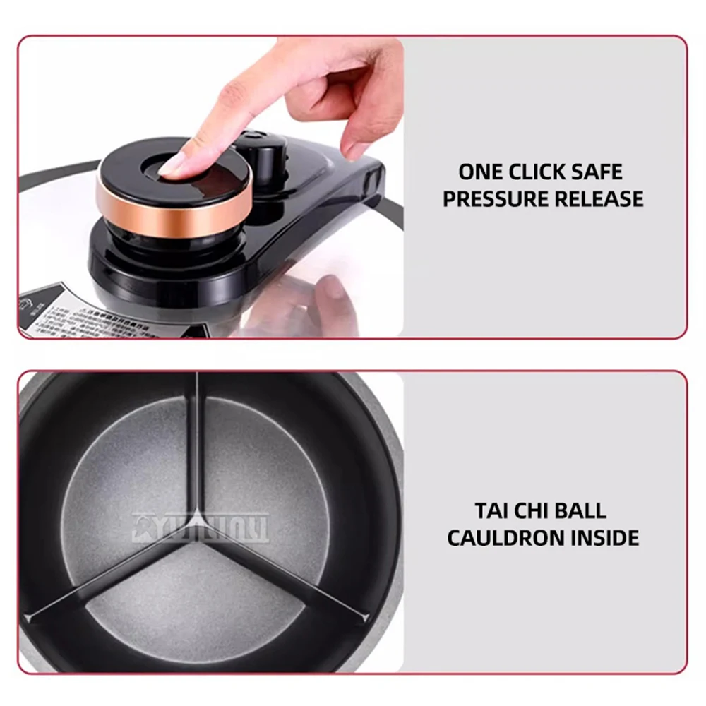 5L Cuiseur De Riz Electrique Three Compartment Rice Cooker Non Stick Pot Eectric Pressure Cooker