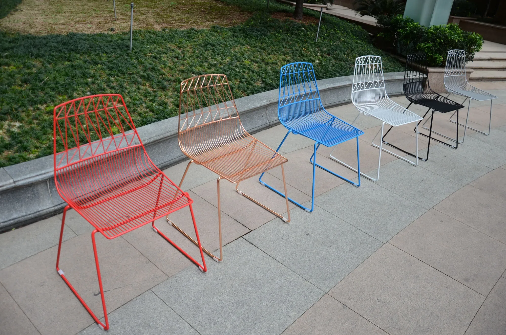 Stackable Wire Terrace Restaurant Wedding Furniture Dining Chairs