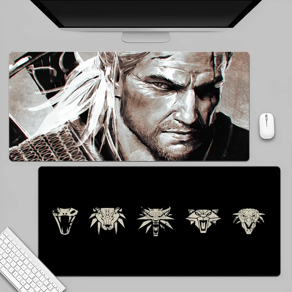 The W-Witcher Mousepad 80x30cm XL Lockedge Office Computer Desk Mat Table Keyboard Big Mouse Pad Laptop Cushion Non-slip for