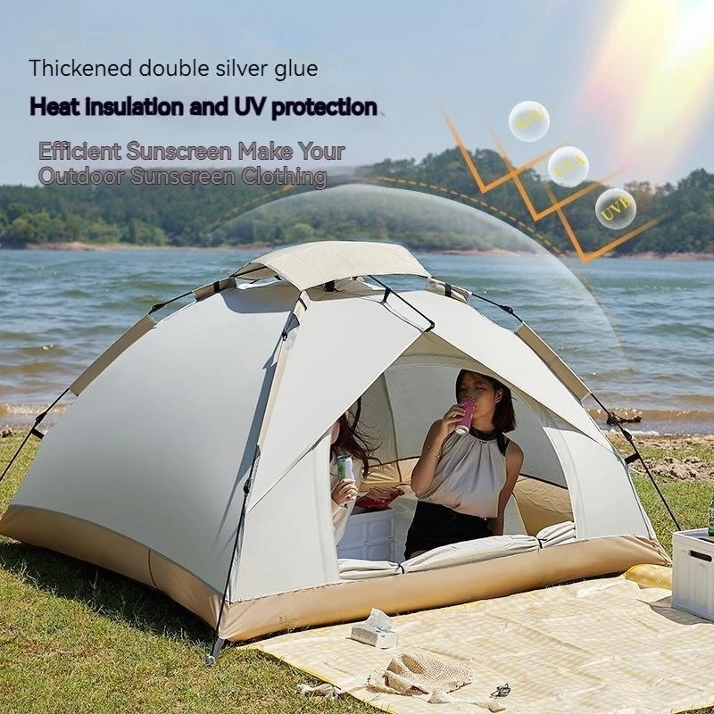 Single Layer Quick Opening Automatic Tent For 3-4 People No Need To Build Windproof Sun Proof Outdoor Camping Tents Equipment