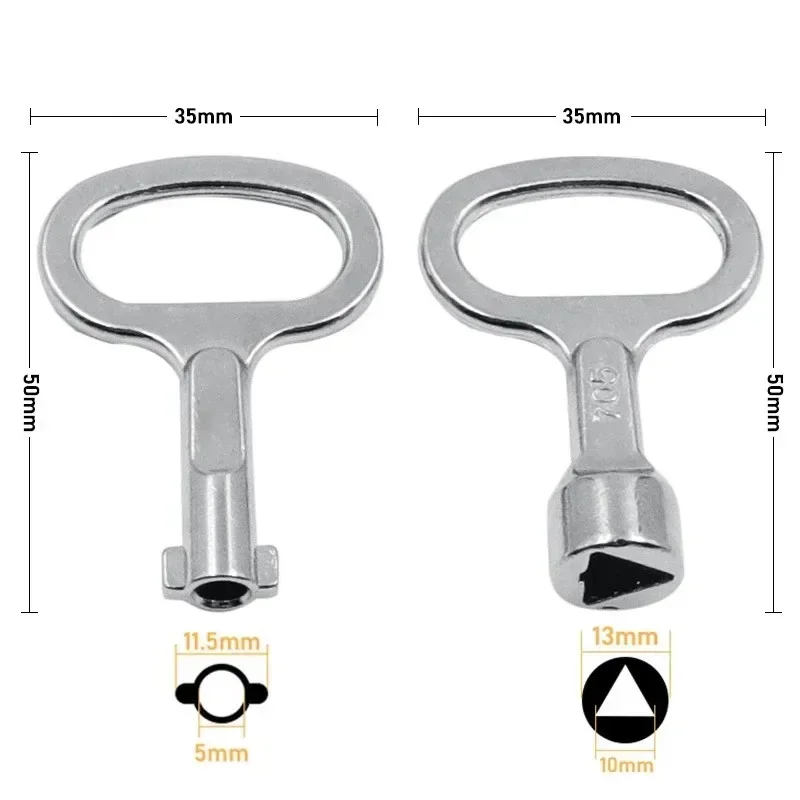 Wear Resistance Zinc Alloy Durable Key Wrench Triangle Universal Cabinet Drawer Electrical Elevator Valve Mini Small Switch