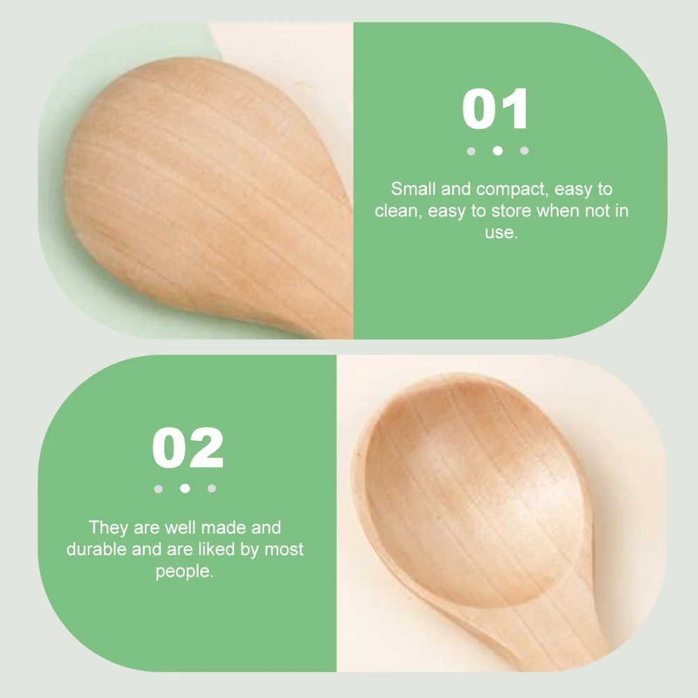 

4Pcs Children Wooden Spoons Small Mini Wooden Teaspoons Milk Powder Spoons Multipurpose Stirring Mini Teaspoons