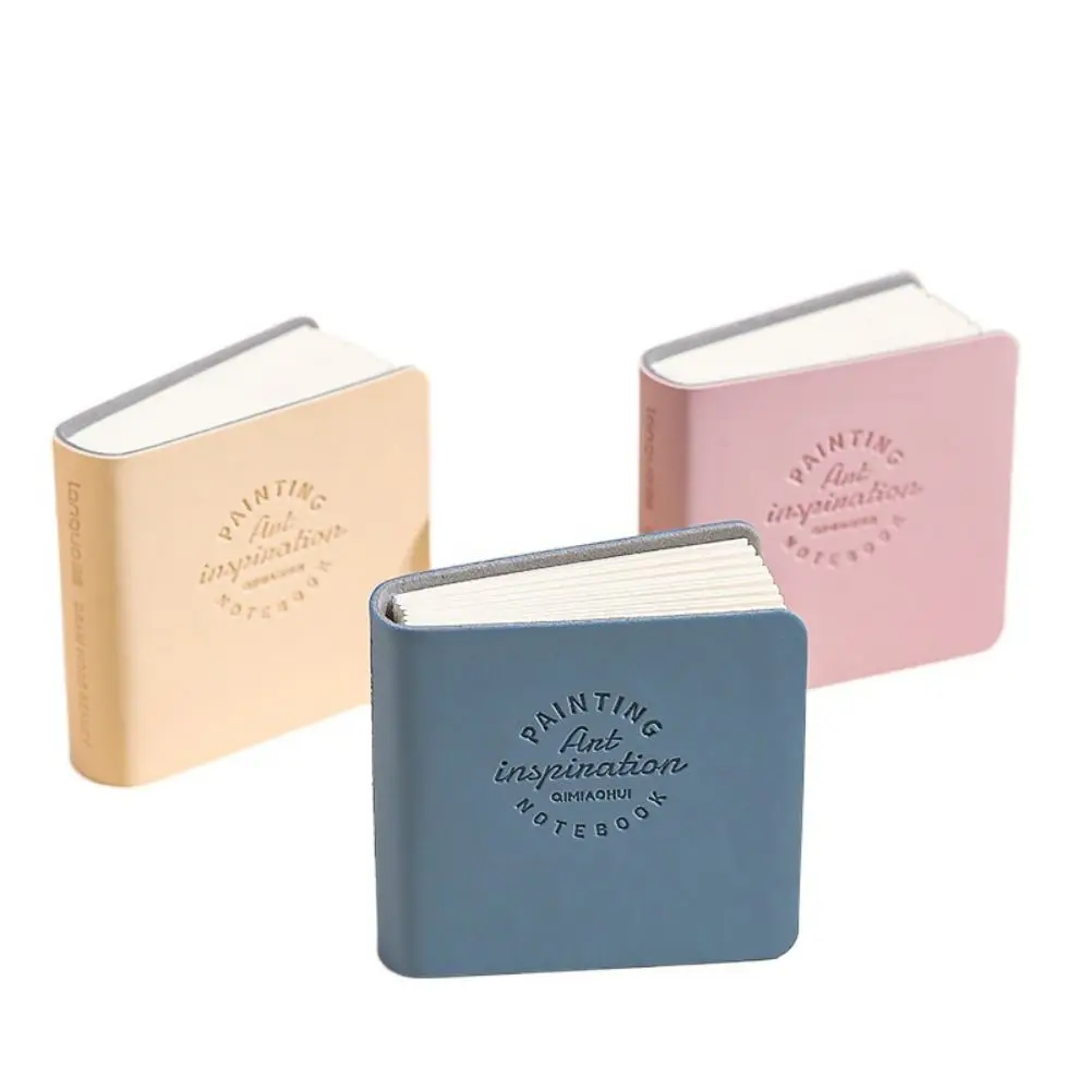 

3Pcs Thick Drawing Paper Mini Drawing Book Unlined PU Leather Cover Pocket Painting Paper Blank Paper Tearable