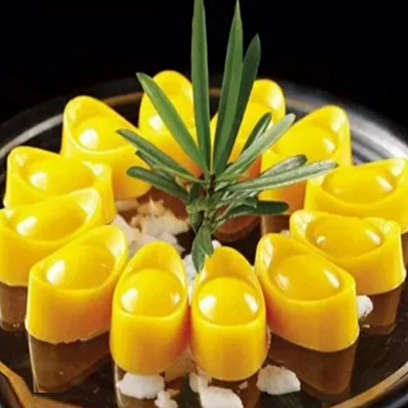 DIY Lucky Wealth 3D Yuanbao Mold Plastic Jelly Handmade Sugarcraft Mold Mousse Cake Pudding Chocolate Mould Baking