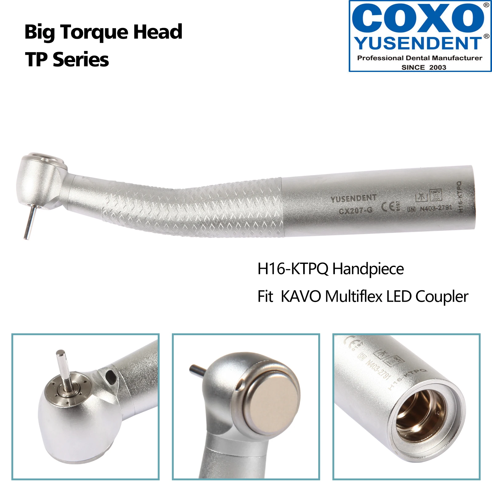 COXO Big Torque Head Dental Fiber Optic High Speed  Handpiece Push Button fit NSK Sinora LED Coupler 6H Good Quality