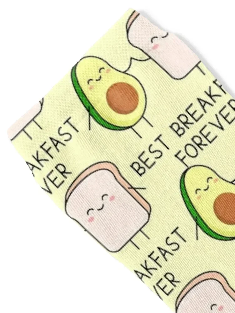 Best Breakfast Forever. Avocado Toast. Socks Toe sports cotton luxury Boy Socks Women's