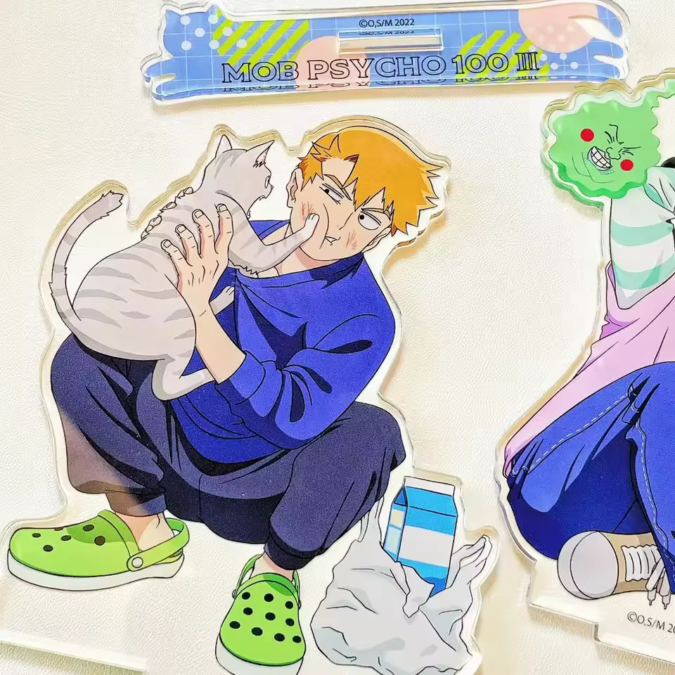 Mob Psycho Anime Acrylic Stand Ekubo Kageyama Figure Shigeo Reigen Arataka Standee Desktop Ornament Accessories Room Display