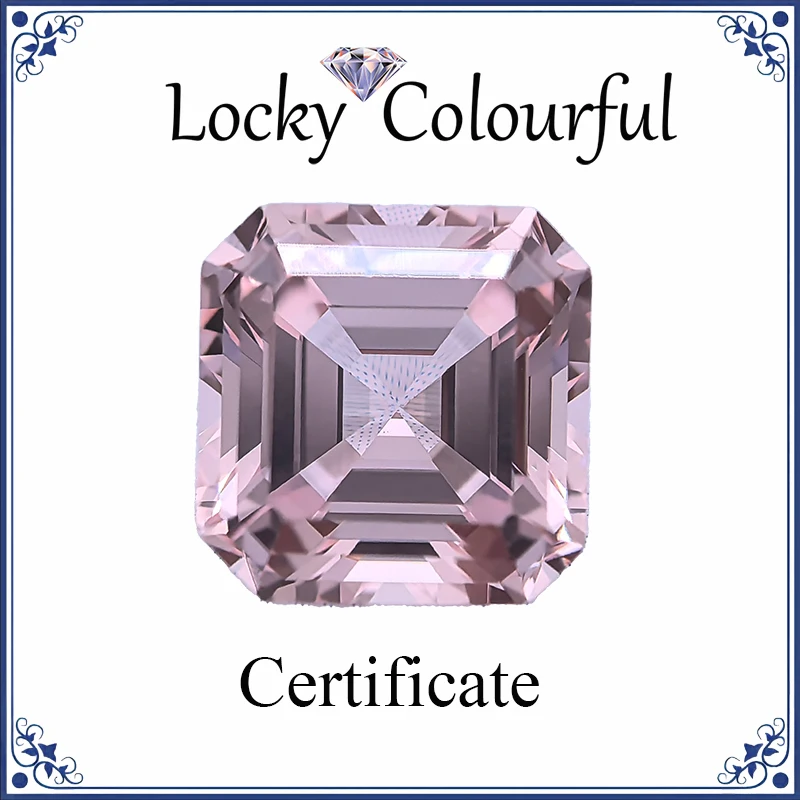 

Lab Grown Sapphire Morgan Pink VVS1 Asscher Cut Charms Gemstone DIY Jewelry Making Necklace Materials Selectable AGLCertificate