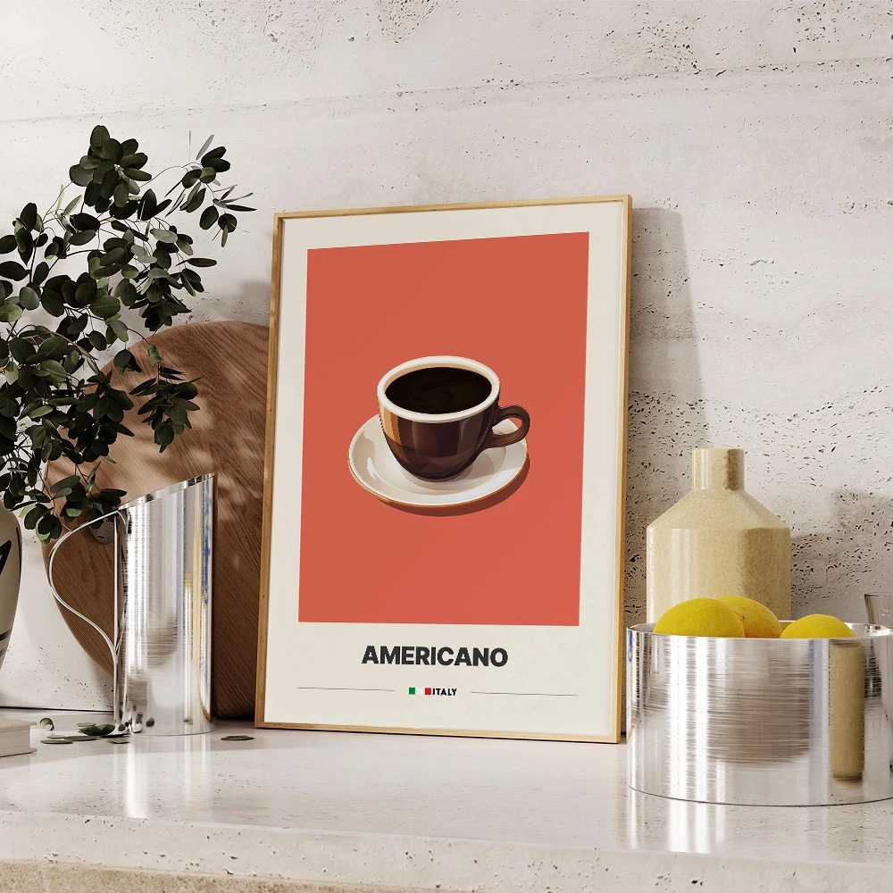 Italian Espresso Latte Espresso Coffee Pot Art Canvas Painting Poster and Prints Minimalist Wall Pictures Cafe Kitchen Decor