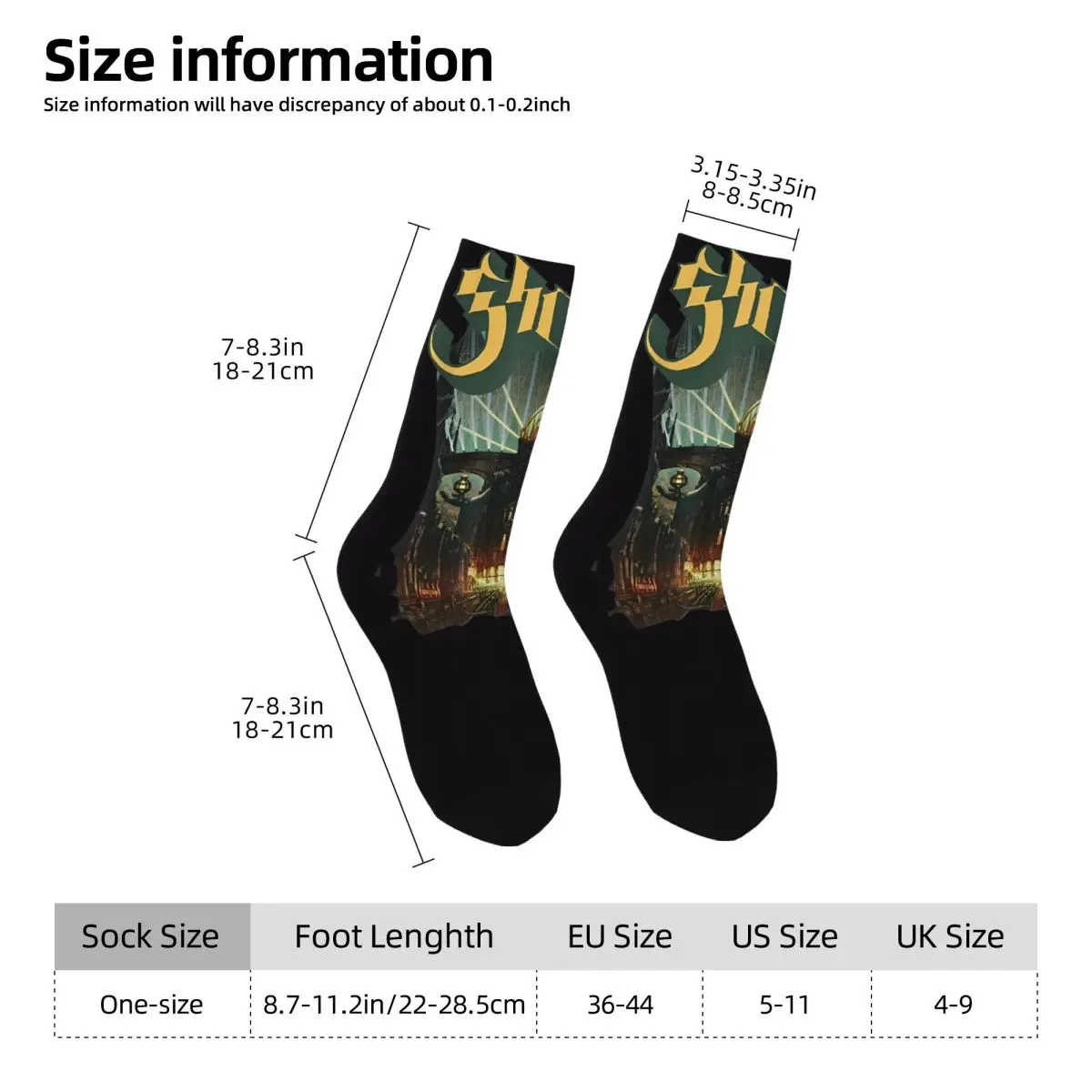 Ghost Rock Music Band Socks Skull Funny Stockings Winter Anti-Slip Men Socks Medium Soft Graphic Climbing Socks