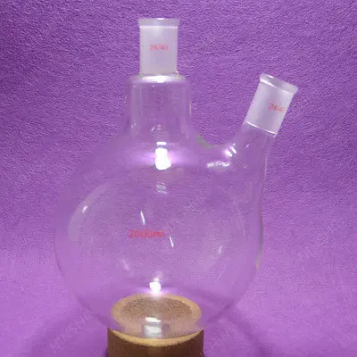 

2000ml,24/40,2 Neck,Round Bottom Glass Flask,2L Reaction Vessel,Double Neck