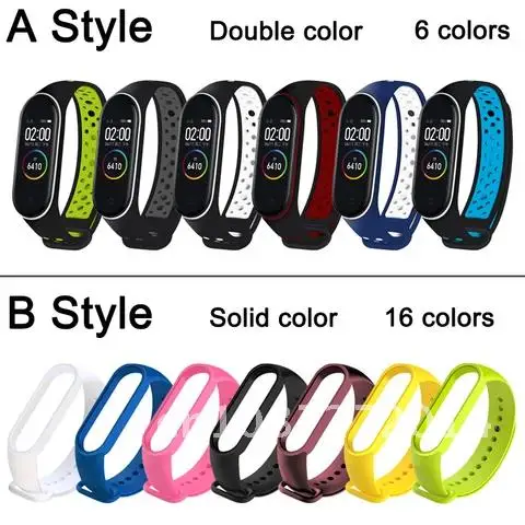 Silicone Wristband Bracelet Replacement For Xiaomi Mi Band 7 6 5 4 3 Smart watch Sport Strap Color For MiBand 5 6 7