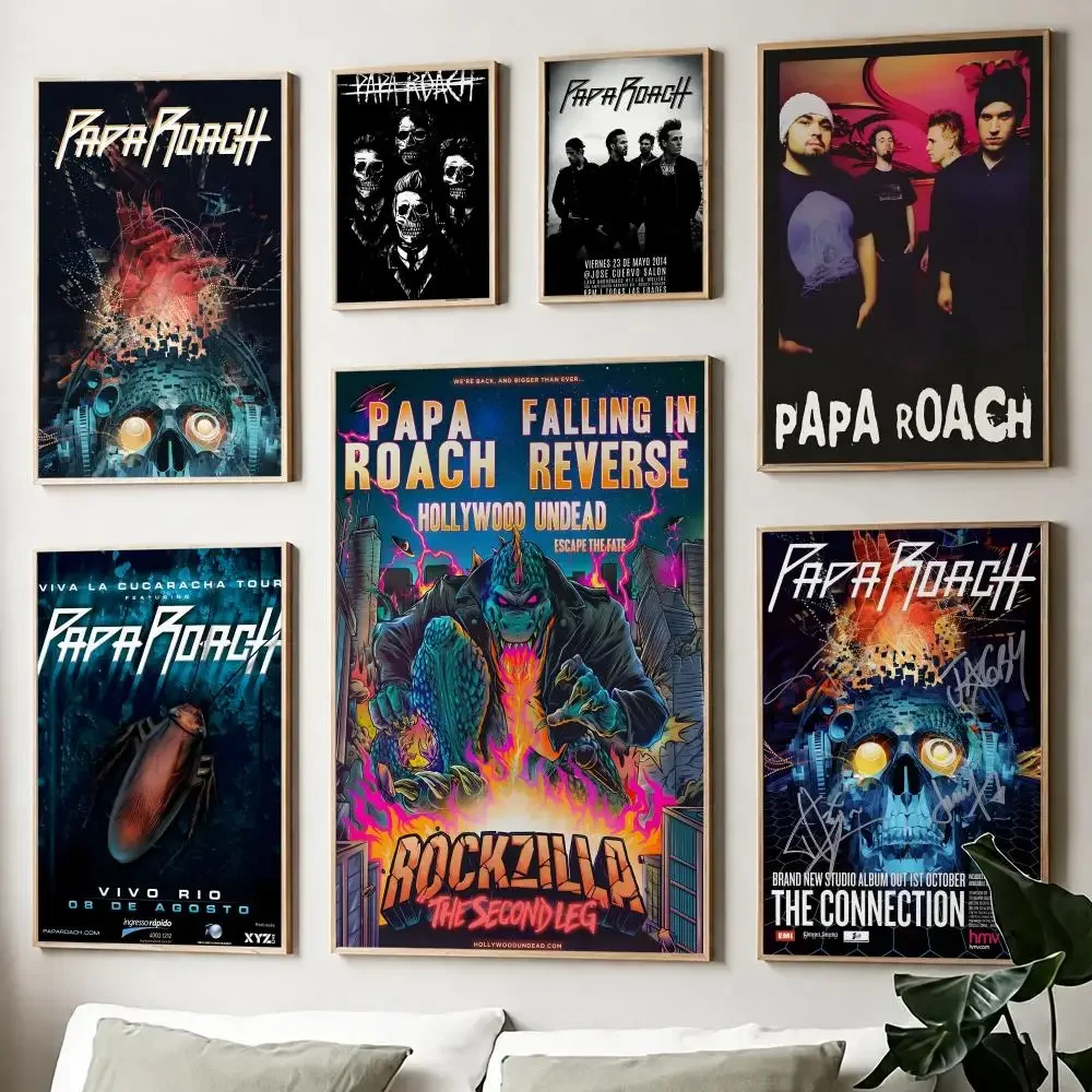 Affiche en papier imprimé Band P-Papa R-Roach, décoration artistique pour la maison, le salon, la chambre à coucher, l'entrée, le Bar, le café