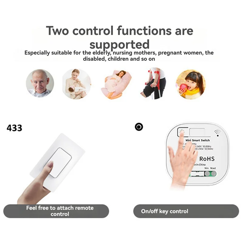 

B84B-2X Self Powered Wireless Light Switch And Receiver Kit Remote Control Wall Switch Lighting Fixtures