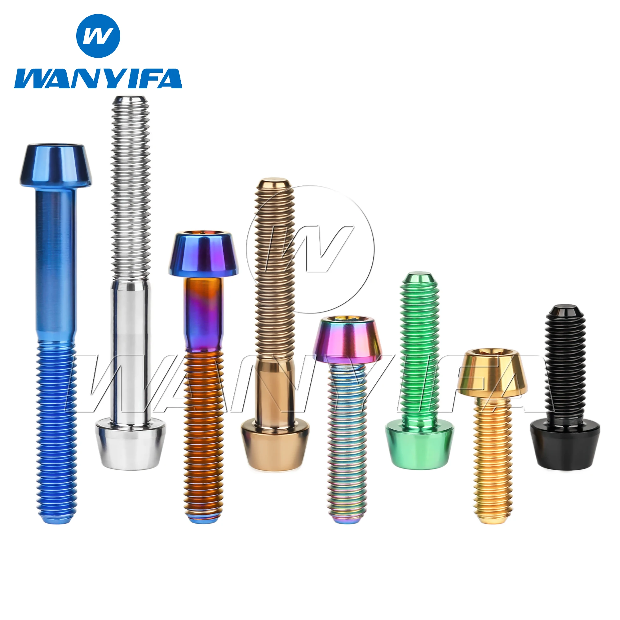 

Wanyifa Titanium Bolt M5x9 16 18 20 25 30 35 40 45 50 55 60mm DIN912 Taper Hex Allen Head Screws Ti Alloy Grade 5 Fasteners