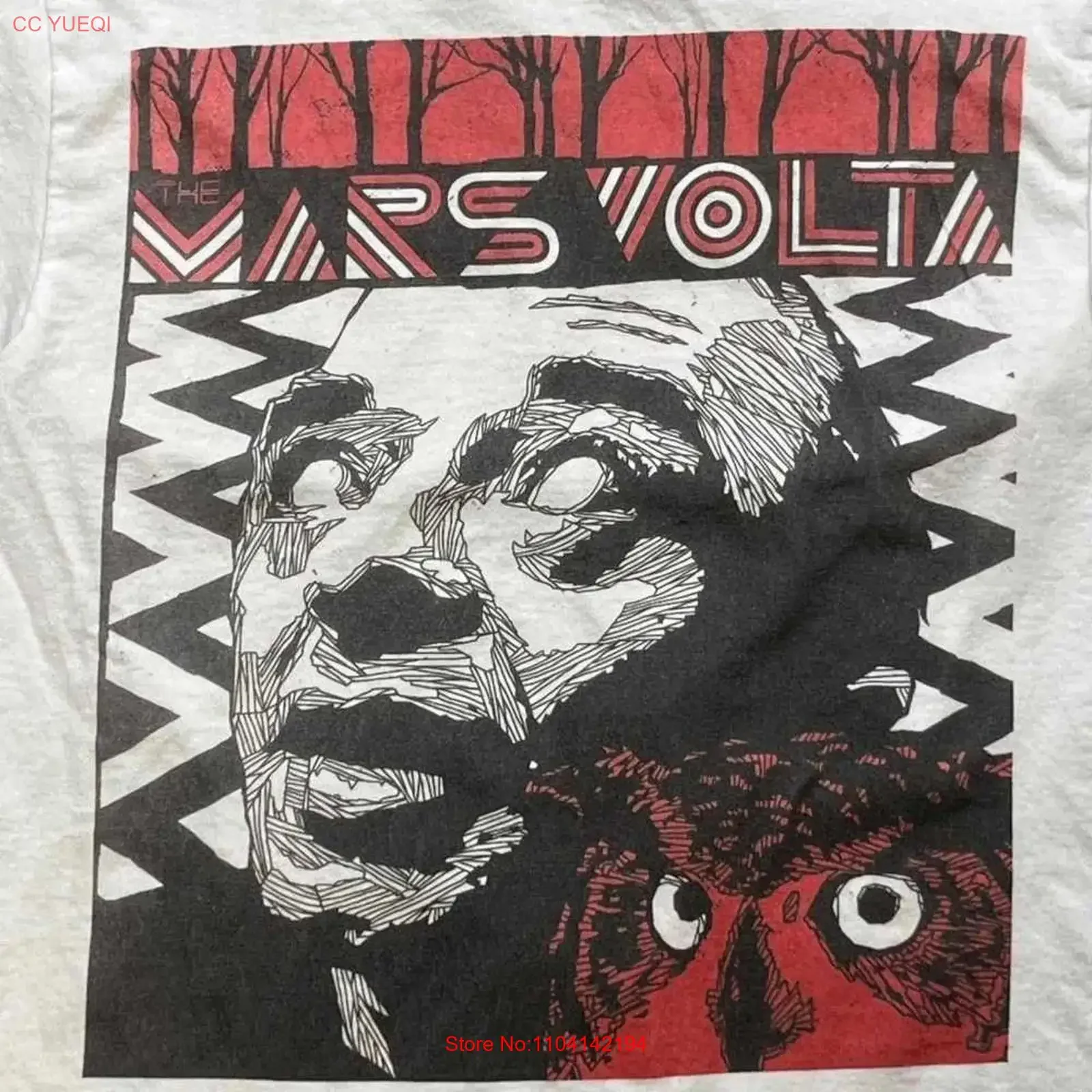 VTG The Mars Volta White T Shirt Concert S to 5XL vintage Washed Breathable Soft Versatile Slightly designer clothes graphic