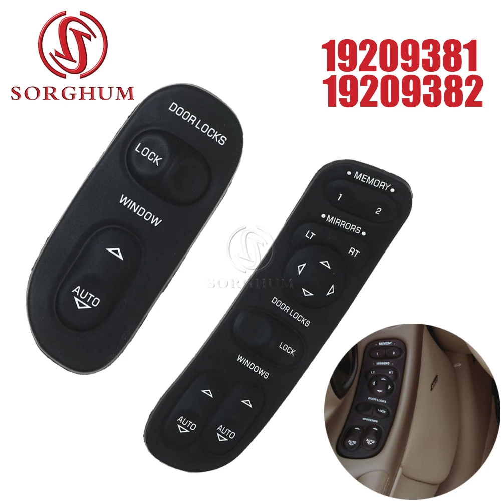 SORGHUM ront Left And Right Power Window Switch For Chevrolet Corvette C5 1997-2004 10092804 19209381 12135165