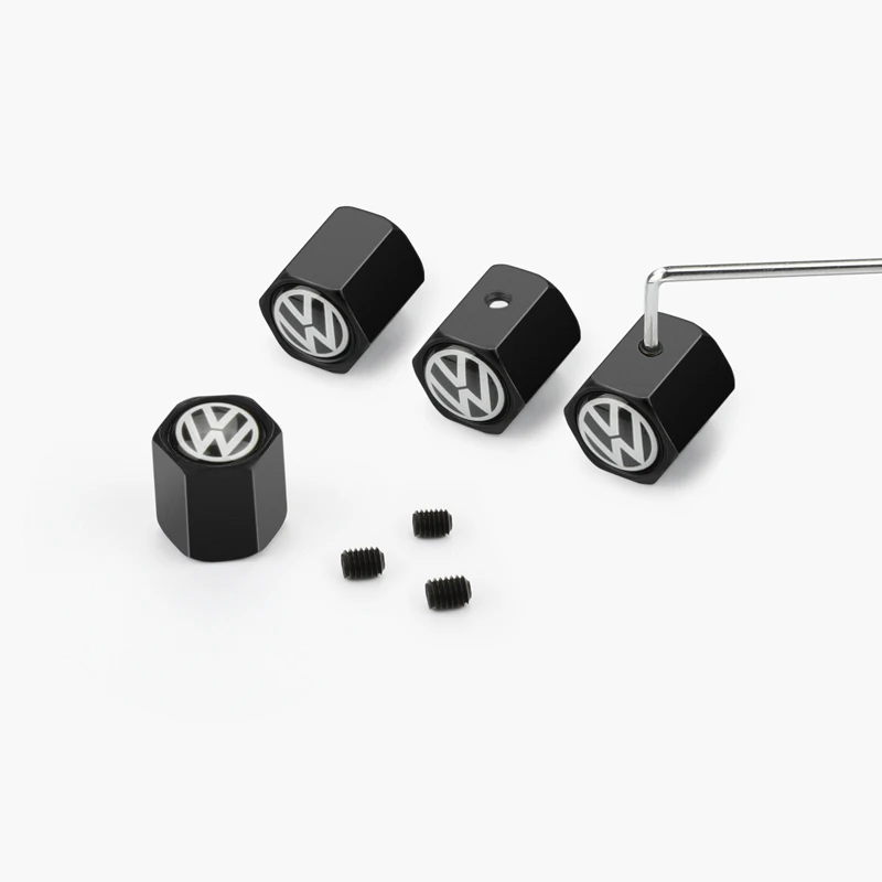 for VW Volkswagen Passat CC Lamando Touran Touareg Tiguan Eos Golf 4PCS Car Accessories metal Wheel Tire Valve Caps