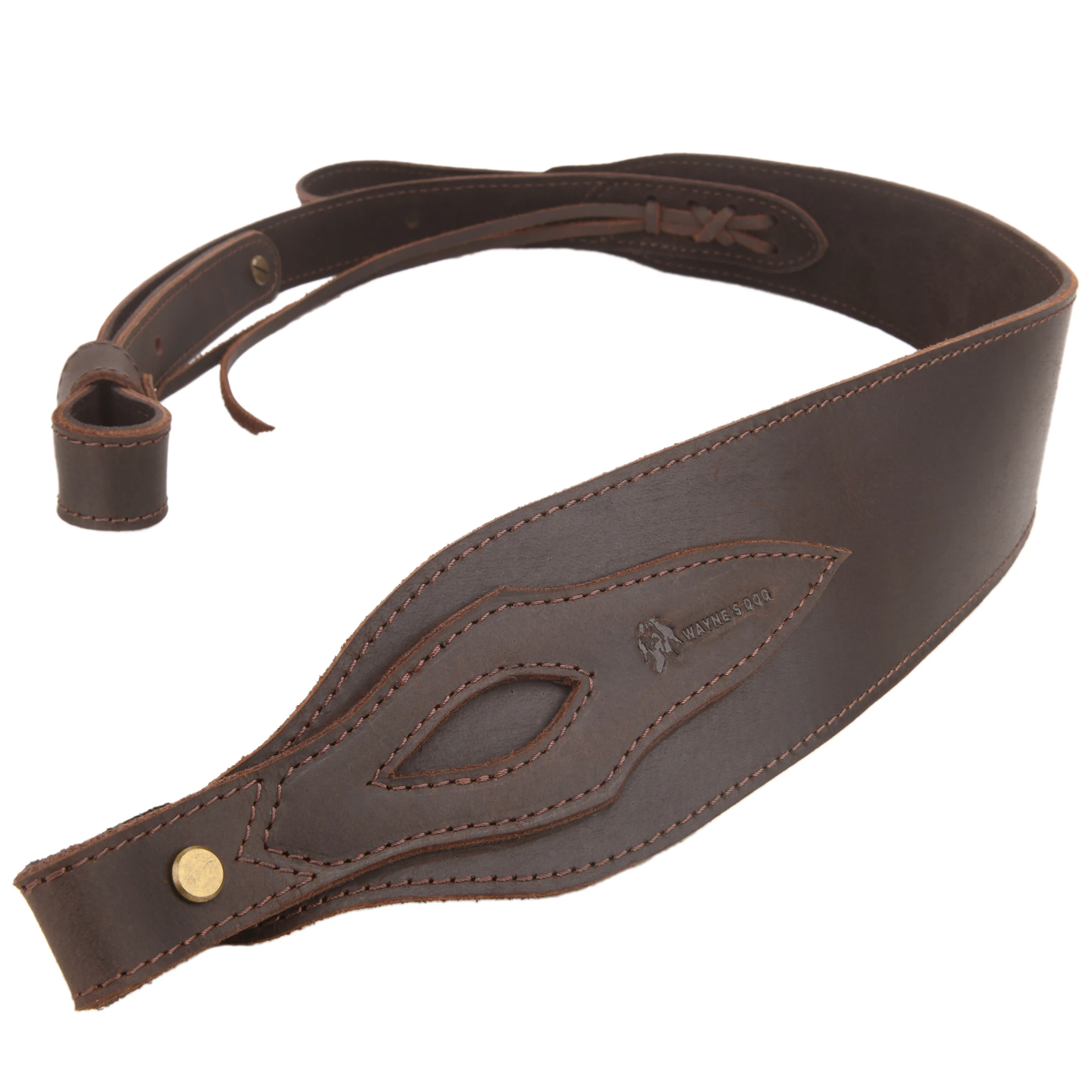 WAYNE'S DOG Genuine Leather Rifle Sling Shotgun Shoulder Sling Gun Strap Belt in Black Brown Coffee Color