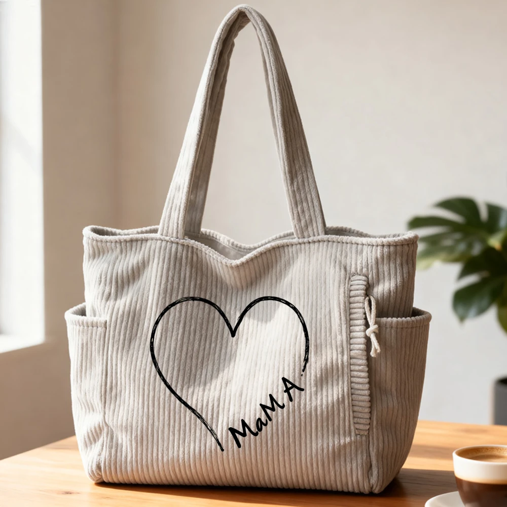

Women's Corduroy Handbag Mom Tote Shoulder Bag Travel Shopping, Daily Commute, Mother's Day Birthday Christmas Thanksgiving Gift