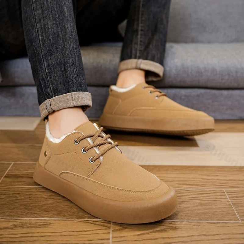 2025 الشتاء الرجال الرجعية الدافئة عادية الأوسط حذاء قطني غير رسمي موضة الاتجاه تنوعا لينة مريحة مكتنزة أفخم أحذية رياضية #5