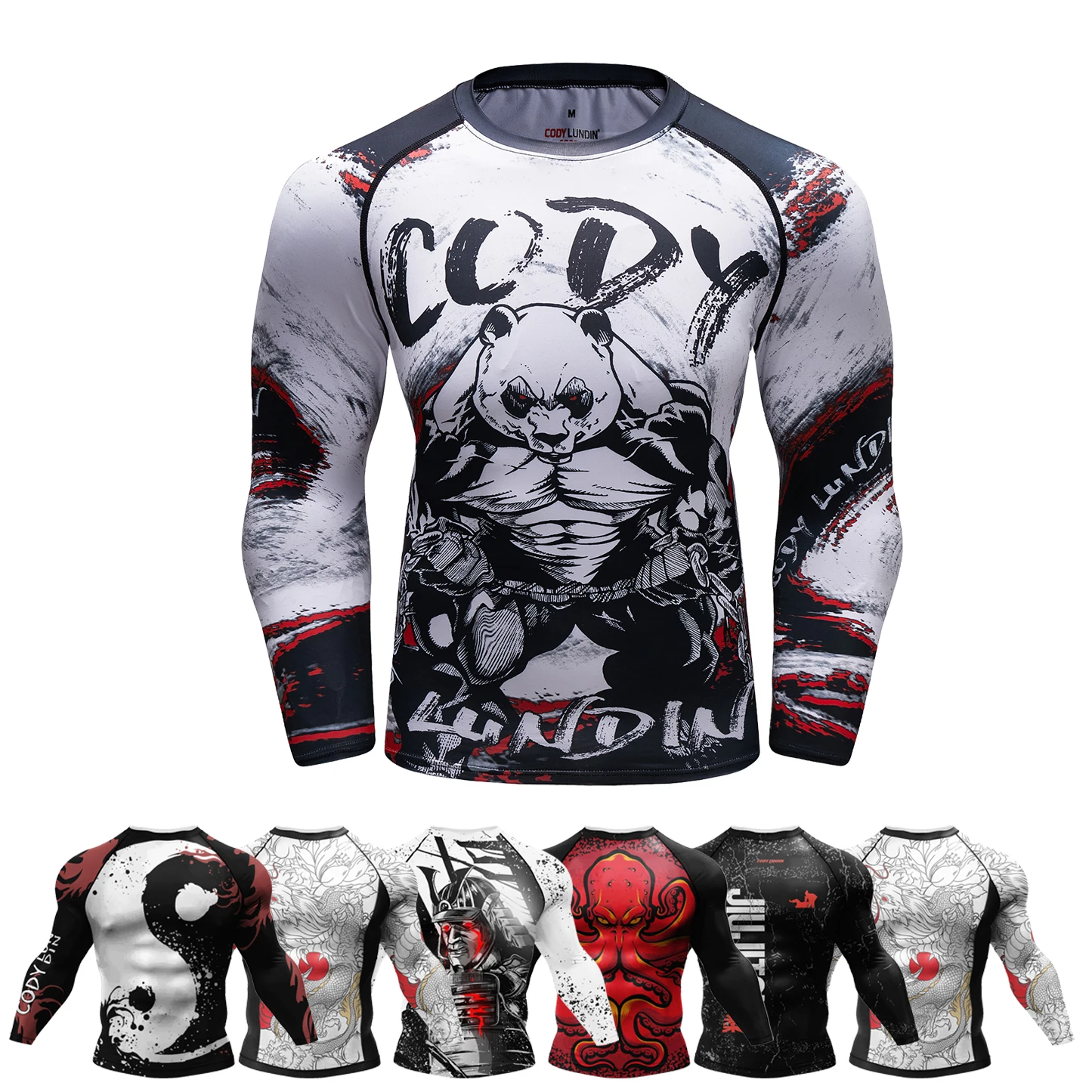 Cody Lundin New Compression MMA Rashguard T-shirt Men\'s Running Muay Thai Wear Rash Guard Sports Gym Bjj Gi Boxing Jersey