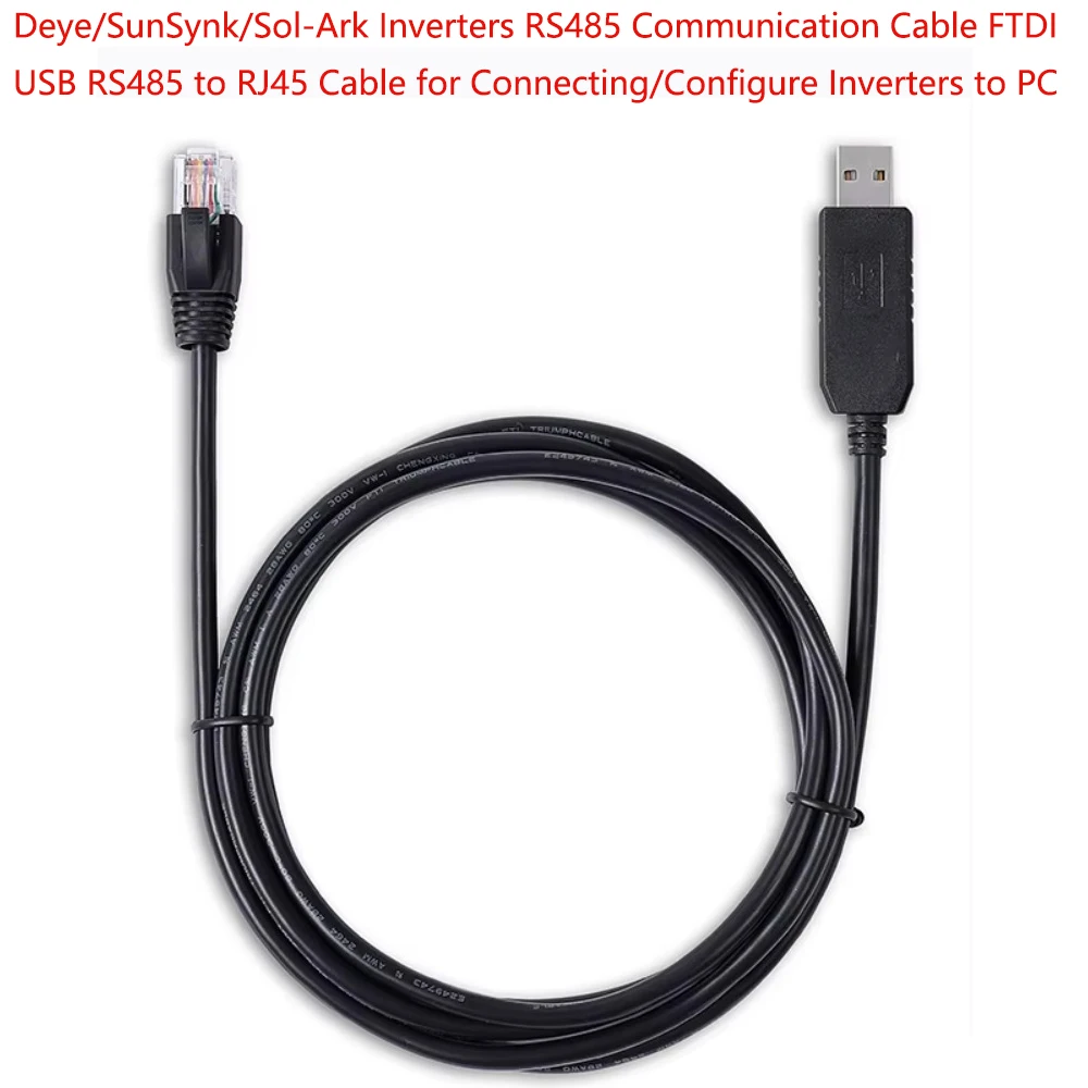 USB RS485 to RJ45 Communication Cable FTDI FT232RL Chip Connecting/Configure Inverters to PC for Deye/SunSynk/Sol-Ark Inverters
