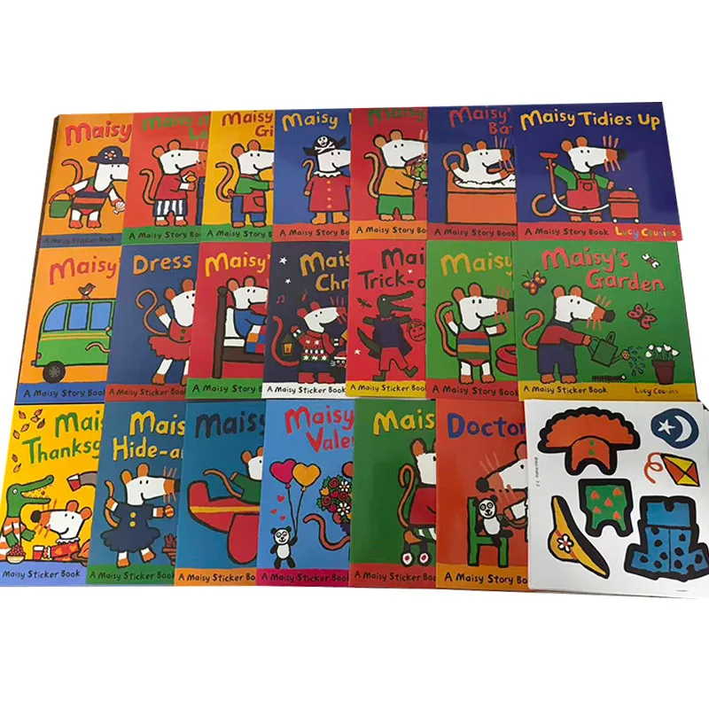 Maisy Mouse Story Book Set 20 Books, Lucy Cousins English Picture Books with Stickers, Early Learning Educational Toys