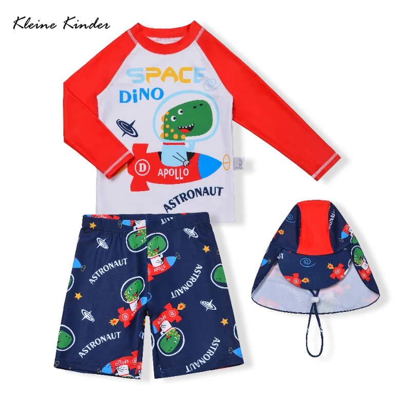 

Boys Swimsuit Anti UV Kids Swimwear for Boys Long Sleeve 3-Piece Children Swimming Bathing Suit Rash Guard Seaside Beach Clothes