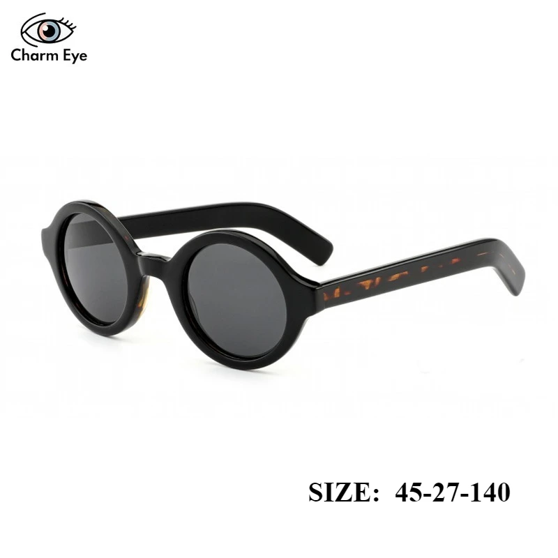 

Круглые ацетатные солнцезащитные очки, черная оправа с леопардовым принтом, женские солнцезащитные очки для фотографий и путешествий, мужские модные поляризационные солнцезащитные очки