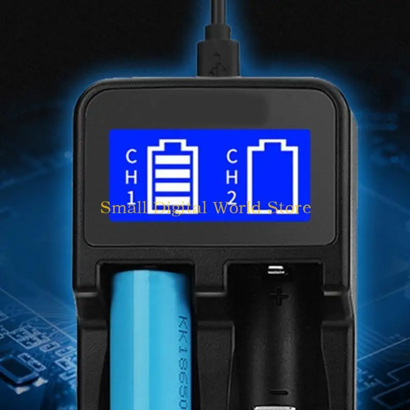 77UB LCD Universal Battery 2-Slot for 18650/18490/18350/17670/18350/17670