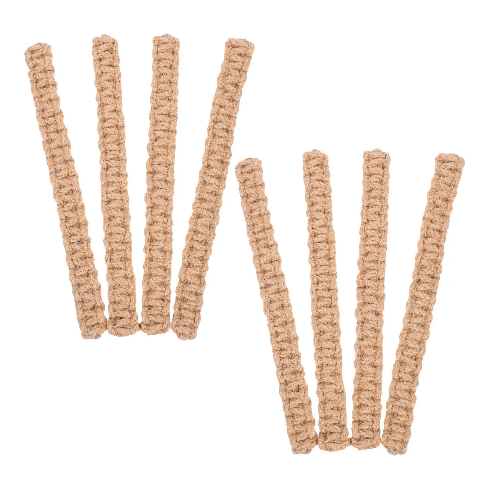 8Pcs Boho Curtain Tiebacks Rustic Jute Rope Holdbacks Adjustable Drapery Ties for Bedroom Living Room Office Windows