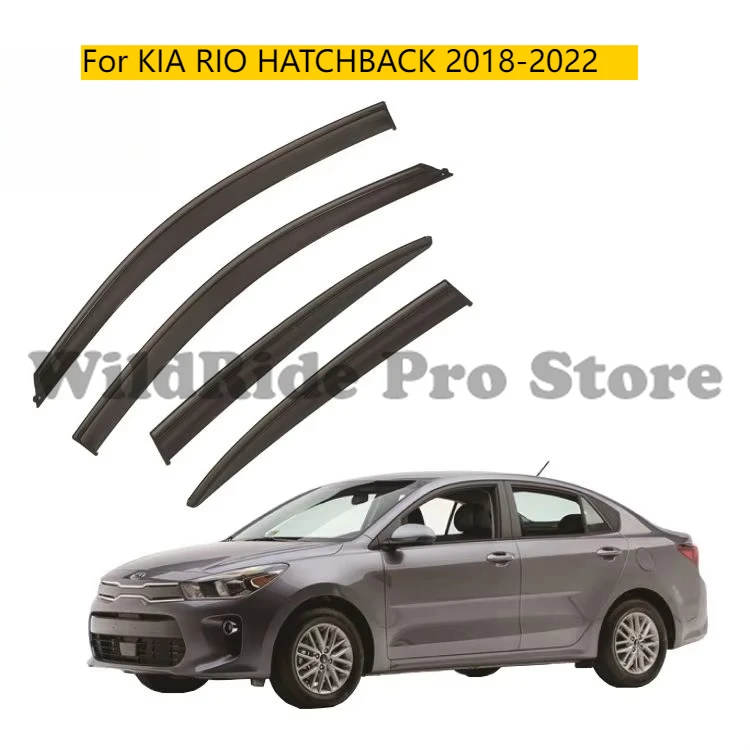 

For KIA RIO HATCHBACK 2018-2022 Injection Deflector PC+STAINLESS STEEL Car Deflectors Window Visor