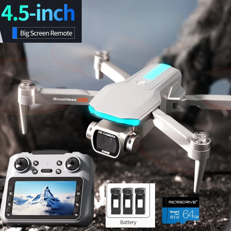 M7 Aerial Drone 4.5-inch Large Display Screen Electronic Fence Dual Camera Switching Headless Mode VR Mode Surround Flight