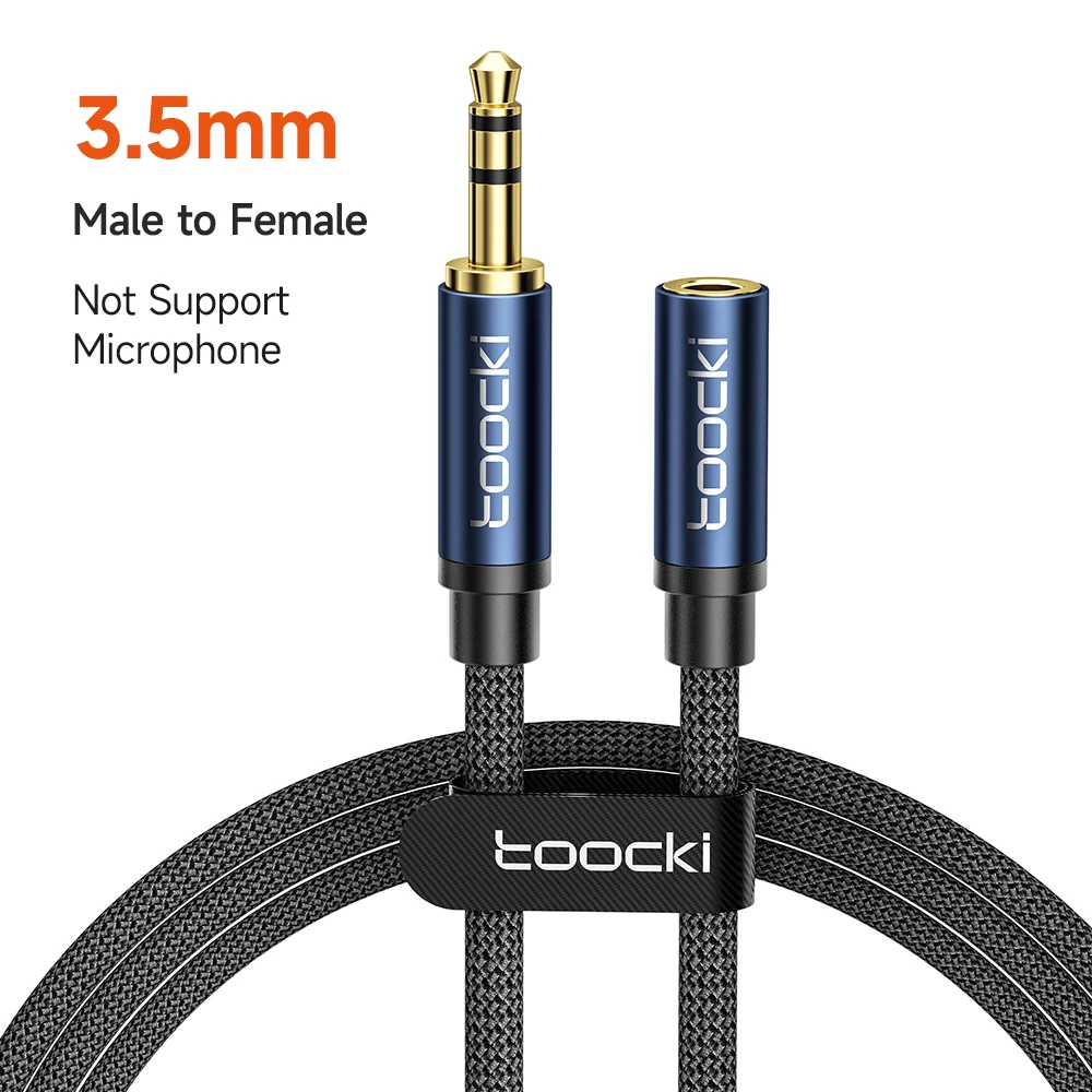 Toocki AUX Kabel 3,5mm Jack Männlichen zu Weiblichen Audio Verlängerung Kabel Für Kopfhörer Xiaomi Huawei Laptop Lautsprecher Unterstützung Mikrofon