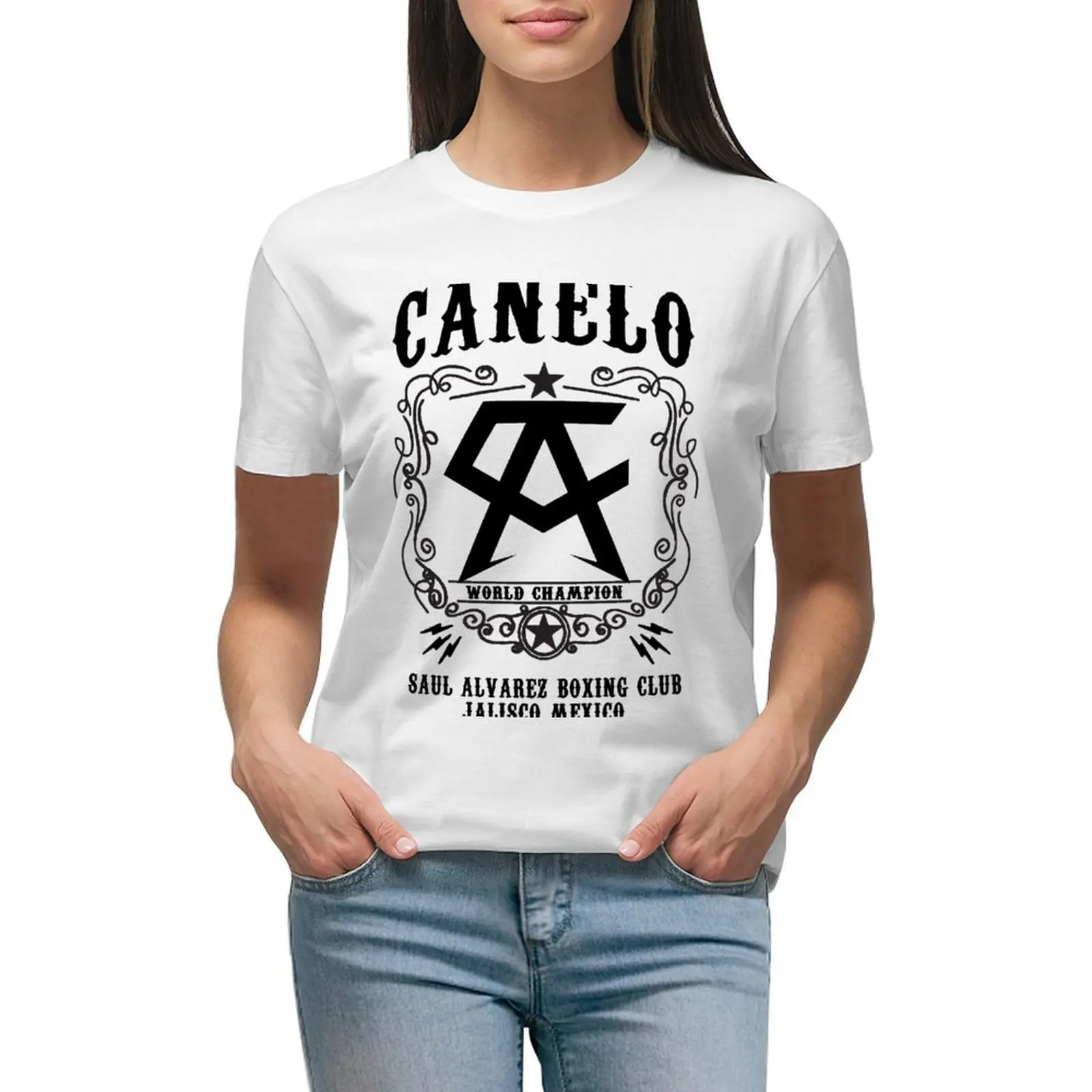 Canelo T-shirt lady clothes tops korean fashion black t shirts for Women