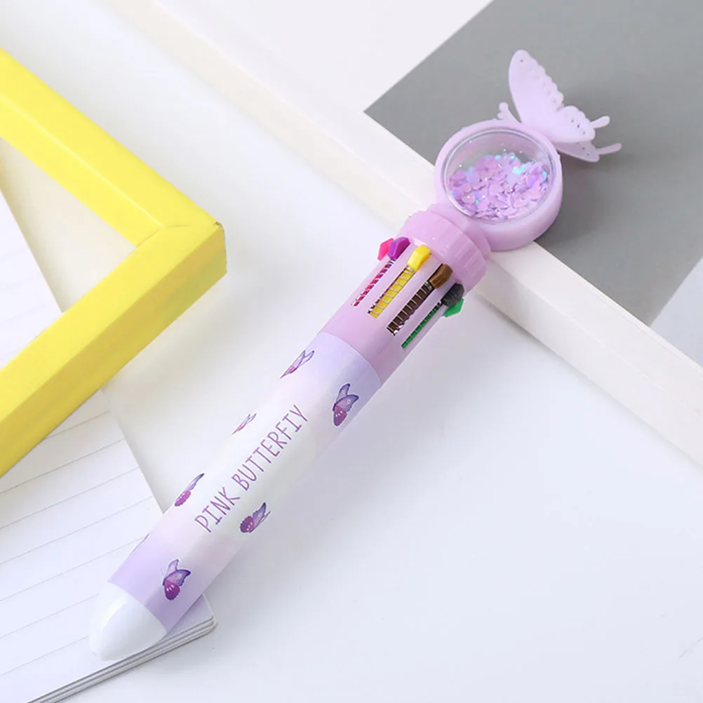 4Pcs Glitter Ballpoint Pen Colorful Multifunction Portable Writing Children Supply Kids Accessory Tool Multicolor Pen