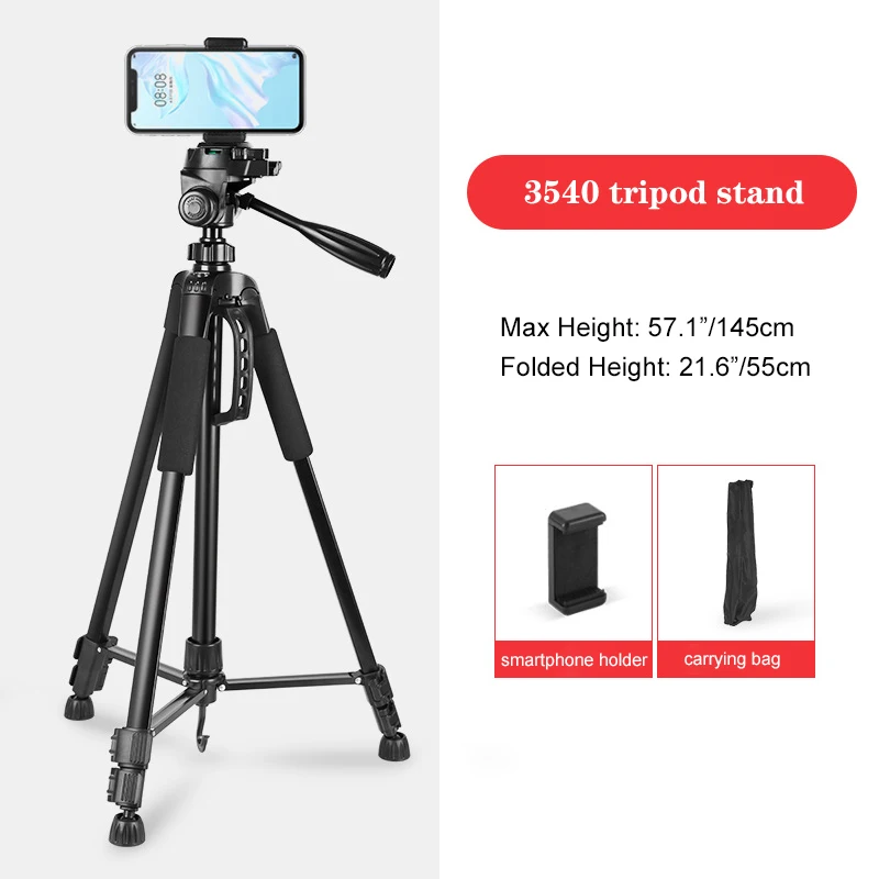 1.4M Mobile Phone Tripod Photography Dslr Camera Tripod Ring Light Stand Portable Aluminum Travel Tripod