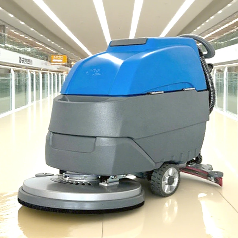 Airport Multifunctional Walk-Behind Floor Scrubber Shopping Mall Gymnasium Electric Three-In-One Small Floor Scrubber