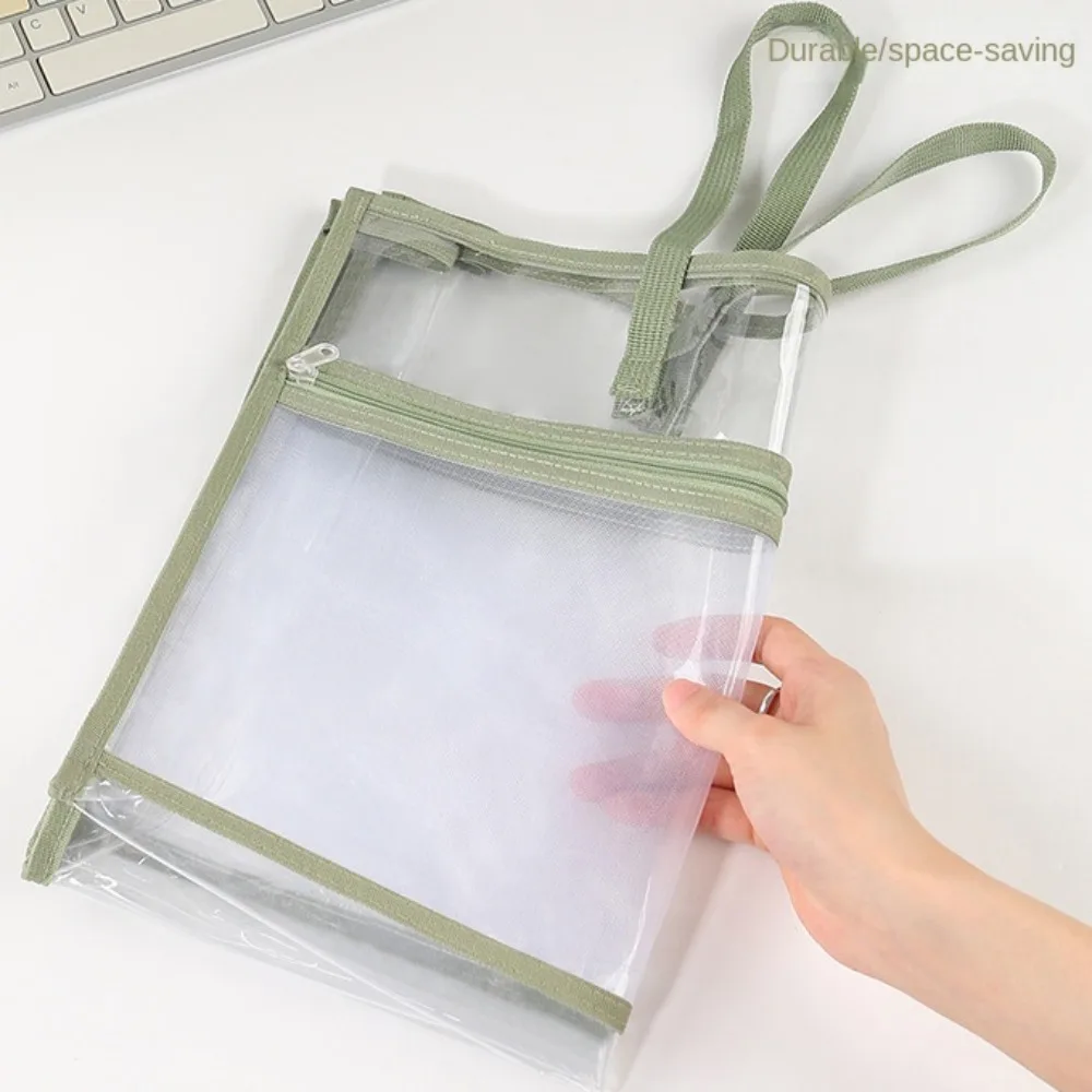 PVC Pouch Bag Transparent Multifunctional Transparent File Bag Thickened Large Capacity Document Bag School Office Supplies